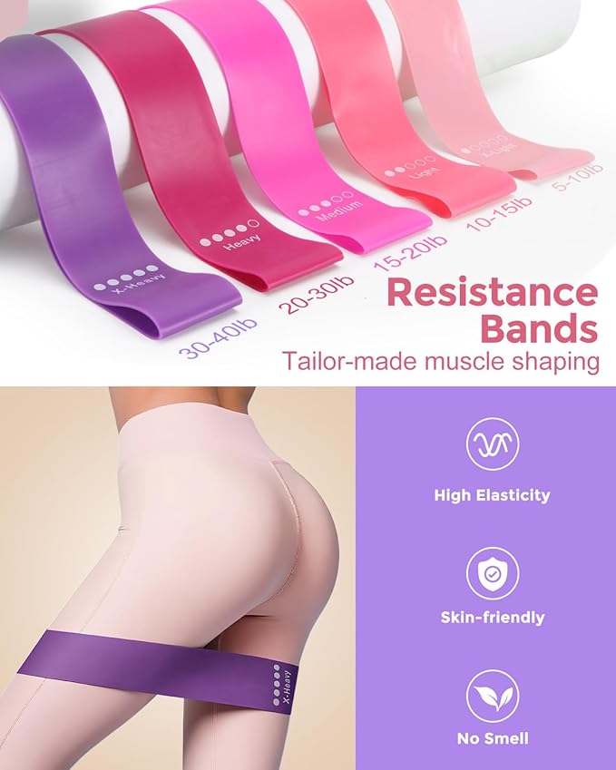 Pilates Essentials Kit for Women, 14-Inch Magic Circle Home Pilates Equipment with Pilates Ring and Ball Set, 5 Resistance Bands & Accessories for Home Workouts Beginners Essentials Starter Set