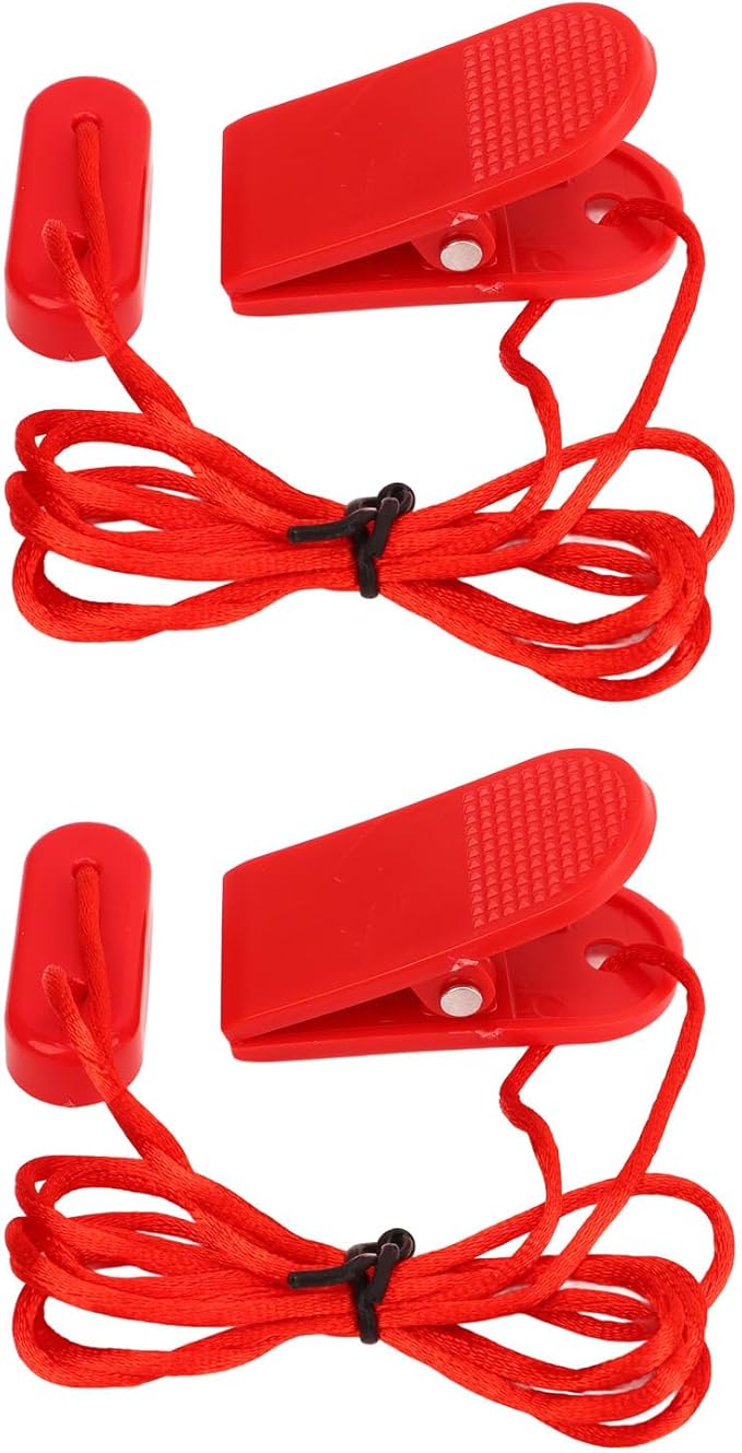 2pcs Magnetic Safety Switch, Strong Clip Fitness Magnet Key, Auto Stop Running Machine Key Replacement Fitness Magnet Key for Home Gym Commercial Treadmills