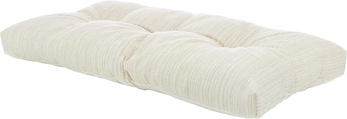 Klear Vu The Gripper Omega Non-Slip Tufted Bench Cushion for Indoor Furniture, Entryway Storage, Bay Window, Corner Nook or Piano Seat, 27 Inches, Chenille Cream