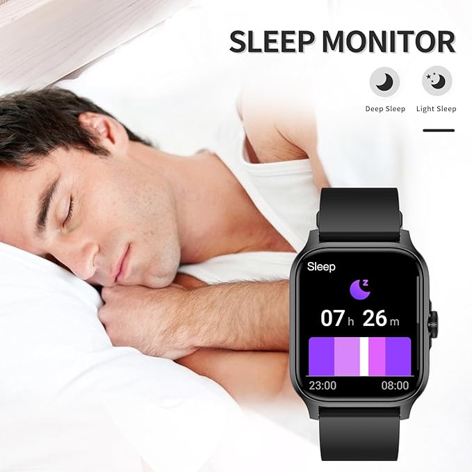 Fitness Tracker Heart Rate Blood Pressure Watch Blood Oxygen Monitor Pedometer Step Counter Activity Tracker Big Fitness Tracker for Women Men Smart Watch for Android Phones Compatible iPhone