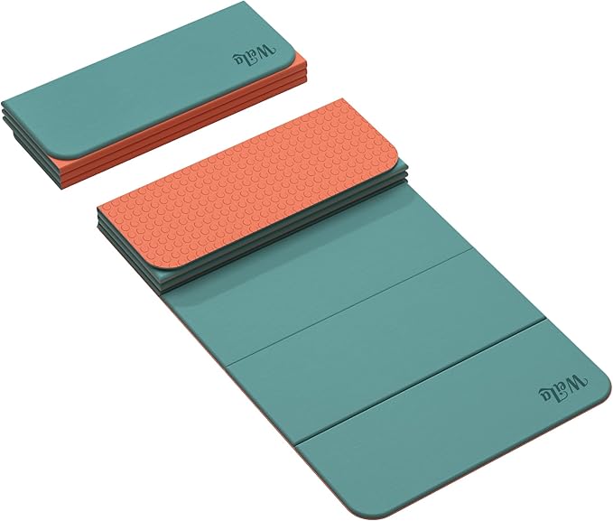 Foldable Yoga Excercise Mat 71"L x 24"W, Odourless Light Weight POE Mat For Home Fitness and Gym Workouts, 1/4 inch Non-slip Design for All Types of Yoga Pilates