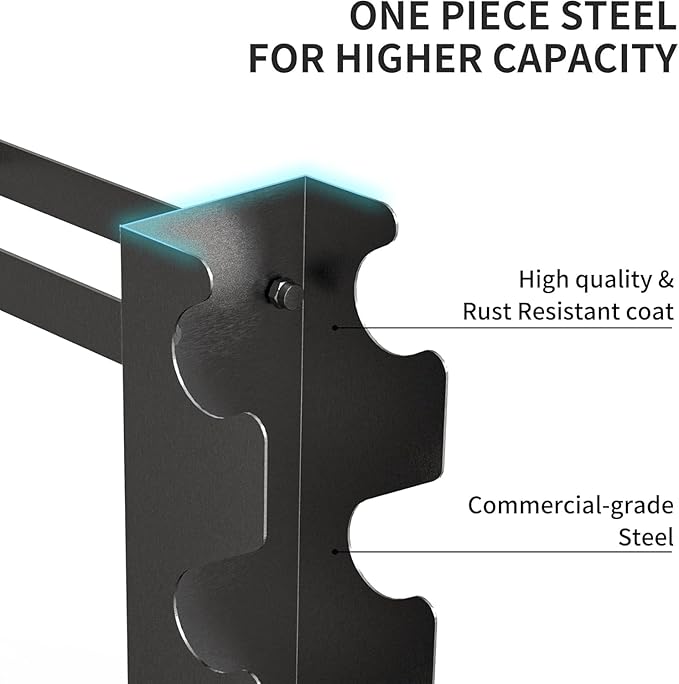 PROIRON Compact Dumbbell Rack with Stable Base, Heavy Duty Steel Weight Rack for 20 Dumbbells Storage, 6-Tier Weight Holder Home Gym Dumbbells Kettlebells Organizer, 450lb (Rack Stand Only)