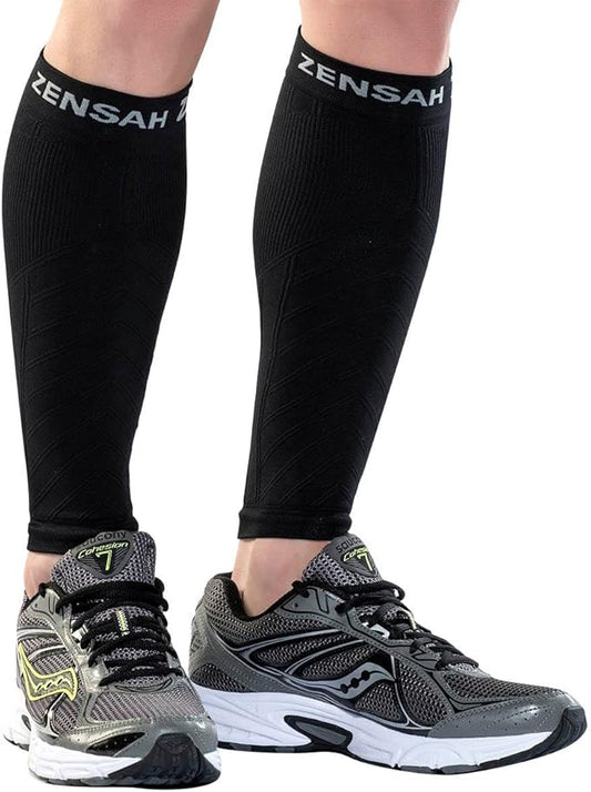 Zensah Running Leg Compression Sleeves - Shin Splint, Calf Compression Sleeve Men and Women