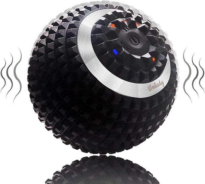 Vibrating Massage Ball 4-Speed High-Intensity Fitness Yoga Massage Roller, Relieving Muscle Tension Pain & Pressure Massaging Balls (Black)