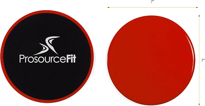 ProsourceFit Core Sliding Exercise Discs, Dual-Sided Sliders for Use on Any Surface at Home or Gym for Full-Body Workouts, Set of 2
