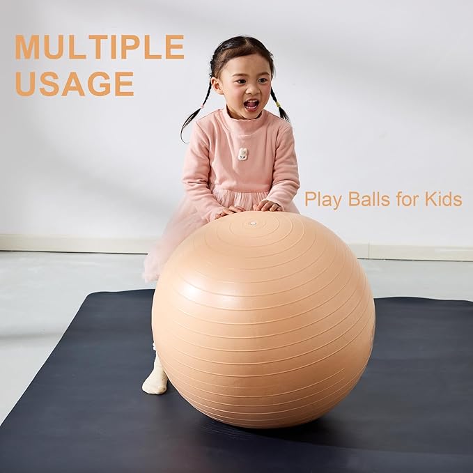 Exercise Ball for Workouts, Anti-Burst and Slip Resistant Yoga Ball for Gym Fitness and Physical Therapy