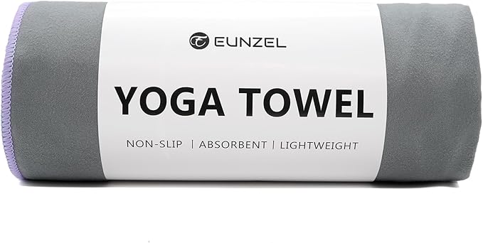 Eunzel Hot Yoga Towel Non-Slip Yoga Mat Towel Ultra-Absorbent Microfiber Towel for Hot Yoga, Pilates，Bikram and Workout 26.5"x 72"