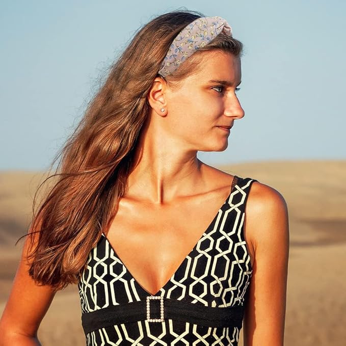 Madison Tyler Headbands for Women | Cute Top Knotted Pink Floral Outdoor Hairbands for Girls | Thin Hair and Thick Hair | Skincare and Boho Spring Headband for Washing Face