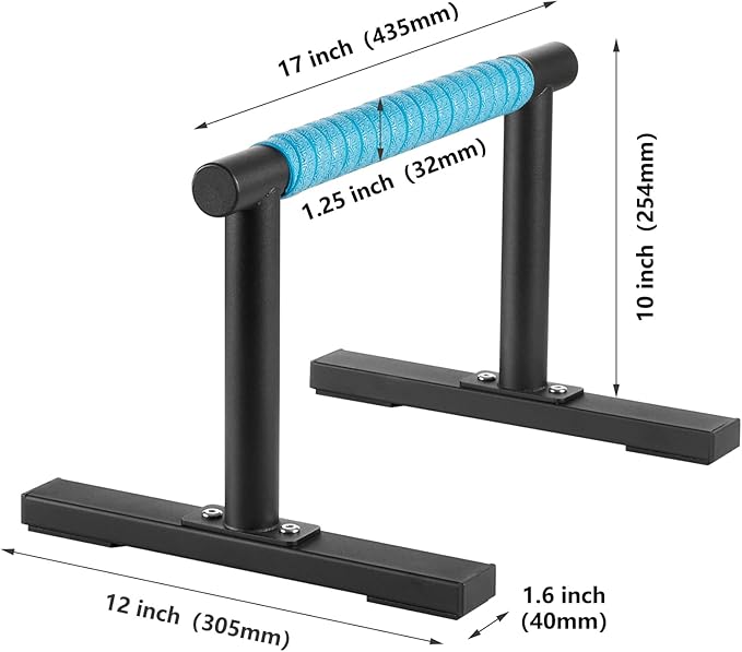 Strength Training Parallettes I-Sit Push Up Bars, Pushup Handles Calisthenics Equipment for Home Workout, Anti-slip Gymnastics Bars, Handstand & Dip Bar for Outdoor Exercise