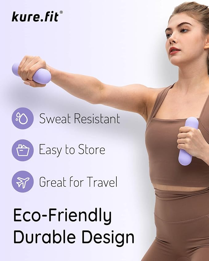 Hand Weight Bars for Women (2.2 LB) | Resistance Booty Bands | Pilates, Yoga, Dance, Aerobics, Running, Cardio, Gym, Strength Training | Non-Slip | Portable Dumbbells | Women & Men