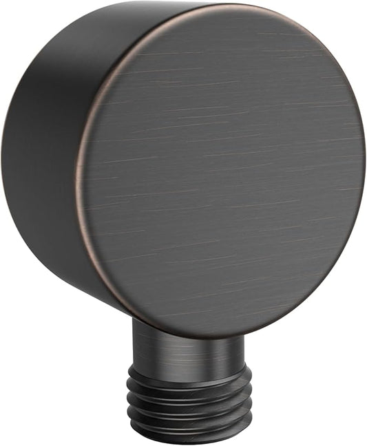 HammerHead Showers Solid Metal Drop Ell Wall Mount Elbow, 1/2" Shower Hose Connector, Round Handheld Shower Head Elbow Adapter, Shower Drop, Oil Rubbed Bronze