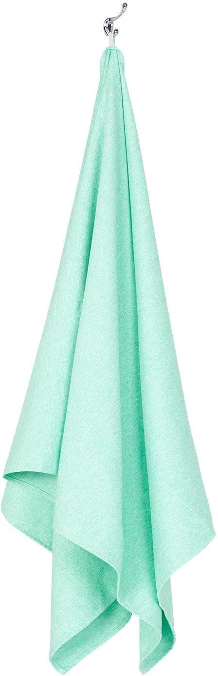 Dock & Bay Beach Towel - Quick Dry, Sand Free - Compact, Lightweight - 100% Recycled - Includes Bag - Essential - Rainforest Green, Large (160x90cm, 63x35)