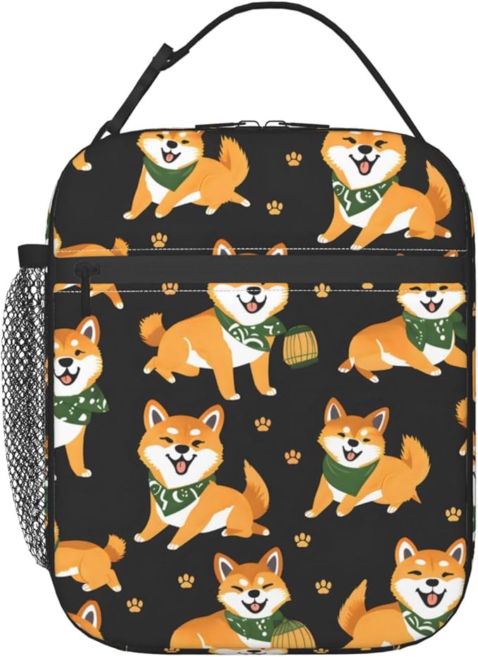 Cute Dog Lunch Box for Kids,Puppy Insulated Bag for Student,Pet Lovers Reusable Thermal Insulation Cooler Tote Bags for School Work Picnic Camping Outdoor Gifts (Corgi)