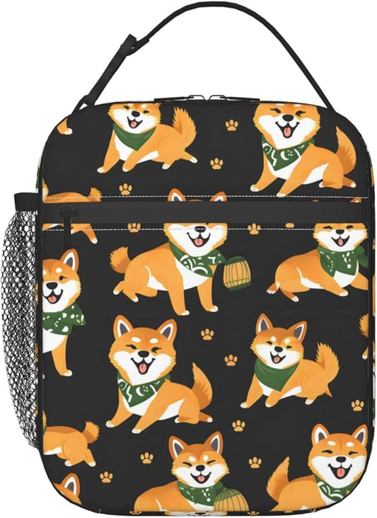 Cute Dog Lunch Box for Kids,Puppy Insulated Bag for Student,Pet Lovers Reusable Thermal Insulation Cooler Tote Bags for School Work Picnic Camping Outdoor Gifts (Corgi)