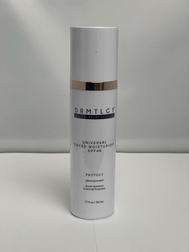 DRMTLGY Moisturizer with SPF 46 & Anti Aging Clear Universal Tinted SPF & Facial Sunscreen 2 Pack - Broad Spectrum Protection Against UVA and UVB Rays