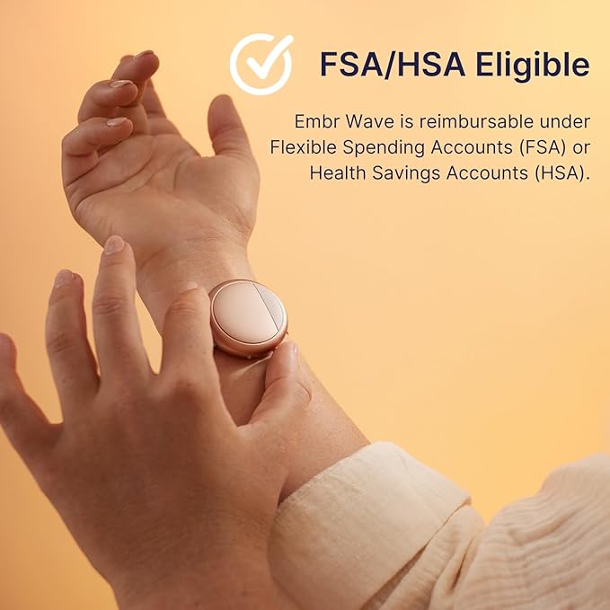 Embr Wave Cooling Bracelet - Warming Bracelet - Personalized Thermal Relief - Manage Hot Flashes, Night Sweats, Sleep, Tension - Clinically Proven - Rechargeable - Rose Gold