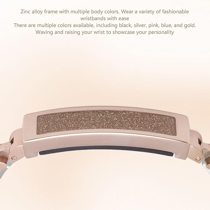 Smart Health Wristband, Zinc Alloy Bluetooth IP68 Health Fitness Tracker Screenless Smart Bracelet Step Counter for Sleep Sports Tracking