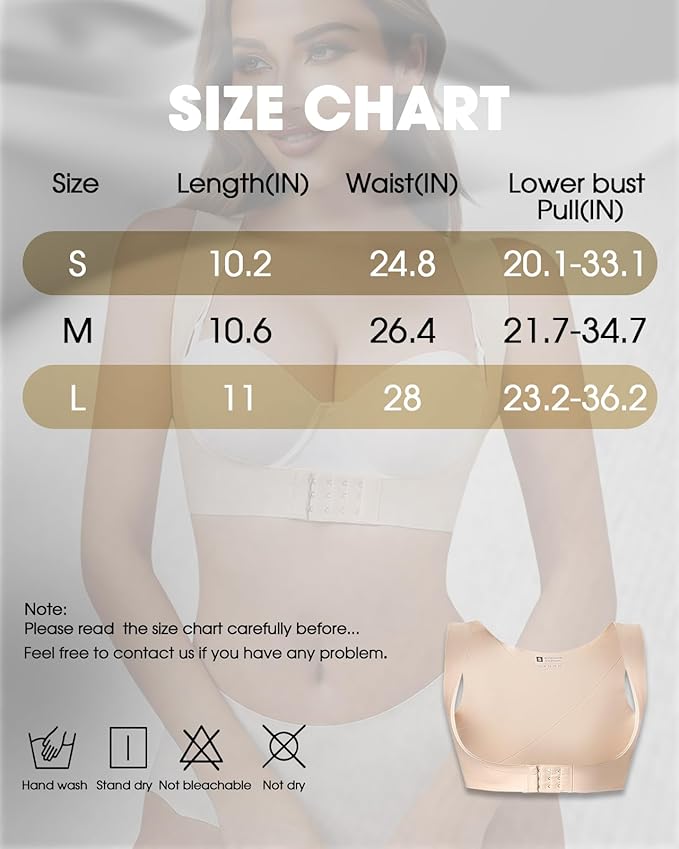 Front Closure Chest Brace Up for Women Lightweight Posture Corrector Sleeveless Slimming Back Brace Support Shaper