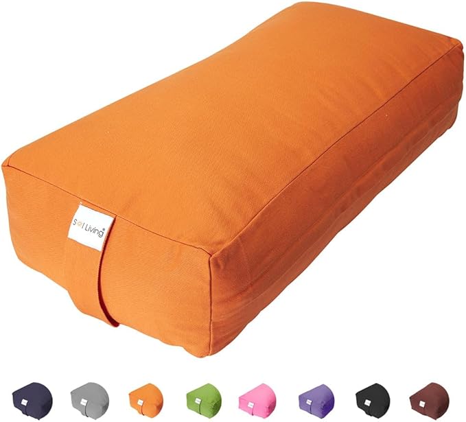 Sol Living Yoga Bolster Pillow Rectangular Meditation Cushion Cotton Meditation Accessories for Restorative Yoga Meditation Pillow Yoga Pillow Firm Body Pillow Bolster Pillow for Legs Removable Cover