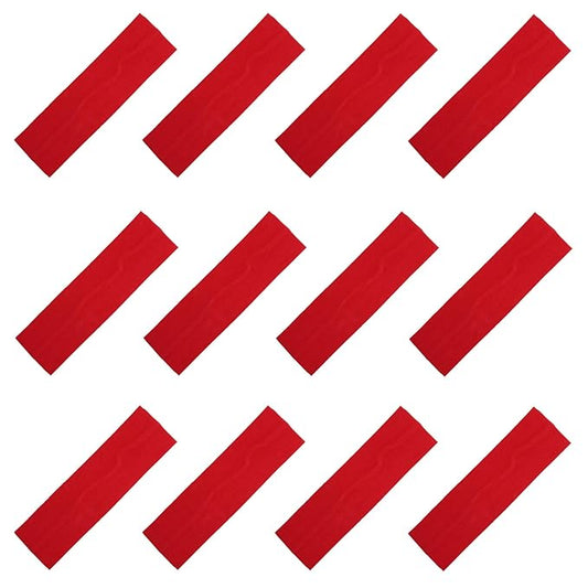 Kenz Laurenz Soft and Stretchy Elastic Cotton Headbands, Pack of 12, Red