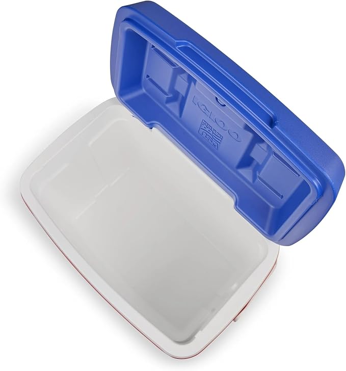 Igloos Cooler Hard-Sided Ice Chest, Insulated Portable Cooler, Heavy-Duty, Leak-Resistant Lid, Lightweight Ergonomic Handle