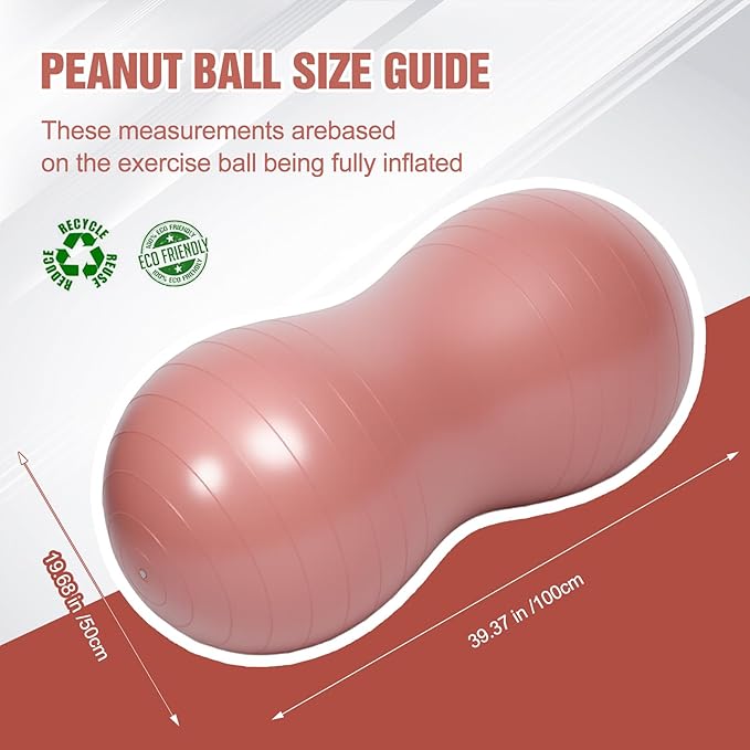INPANY Peanut Ball - Exercise Ball for Labor Birthing, Anti-Burst Physical Therapy for Kids, Core Strength, Flexible Seating, Home & Gym Fintness, Sensory Chair Wiggle Seat for Girls and Boys