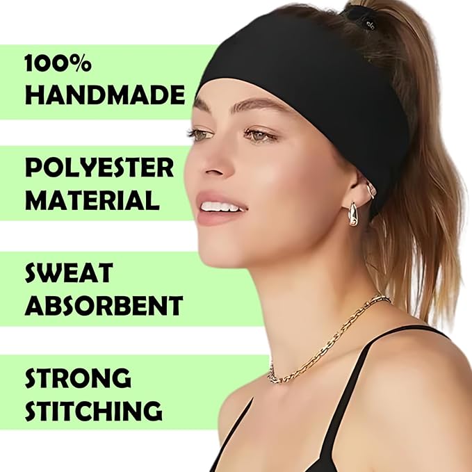 Lotus78, Pack of 8 Wide Headbands for Women Non Slip, Fashionable Sports Hair Bands for Women's Hair, Soft Elastic Stretchy Head Bands, Yoga Workout Headbands for Women Daily Fashion(Smile icon)