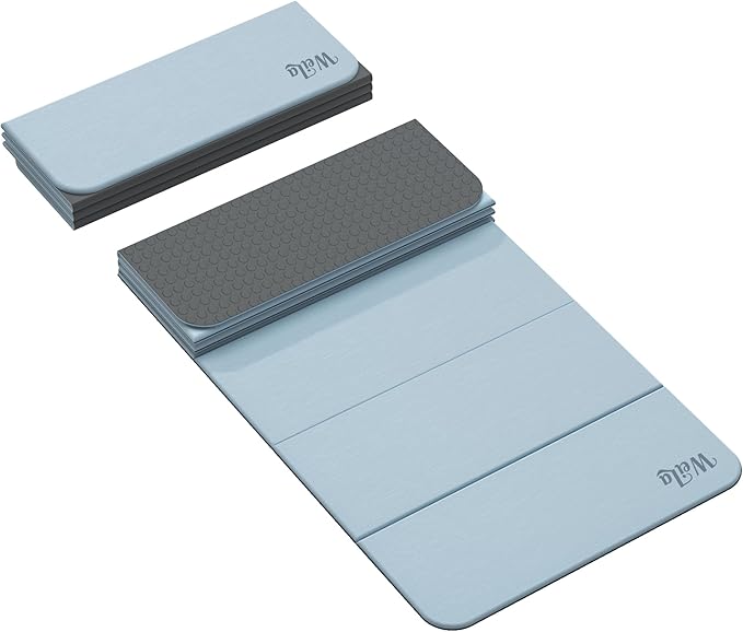 Foldable Yoga Excercise Mat 71"L x 24"W, Odourless Light Weight POE Mat For Home Fitness and Gym Workouts, 1/4 inch Non-slip Design for All Types of Yoga Pilates