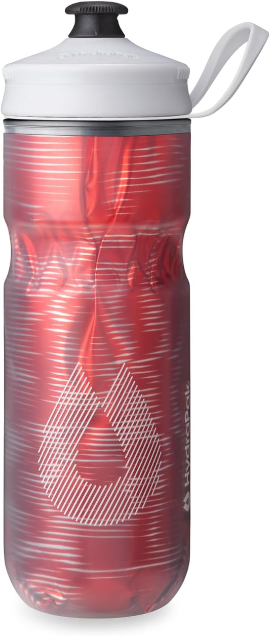 HydraPak | Polar Bottle - Polar Sport Insulated Water Bottle - BPA-Free, Sport & Bike Squeeze Bottle with Handle (Pulse Red, 600ml / 20oz)