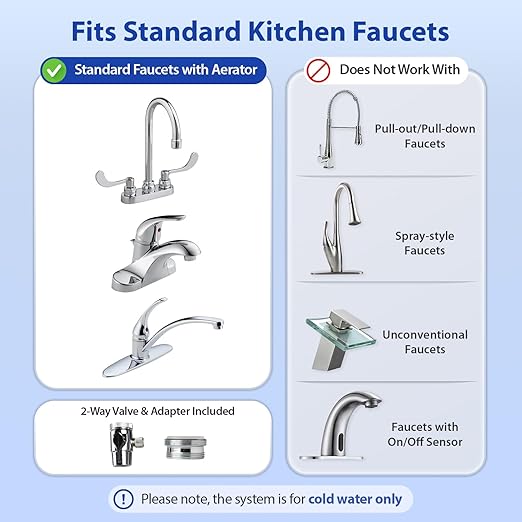 iSpring CKC1-NC SGS-Tested Countertop Water Filter, Drinking Water Filtration System for Faucet, Reduces Chloramine, Bad Odors, Sediment, and 99% of Chlorine, White (Filter Included)