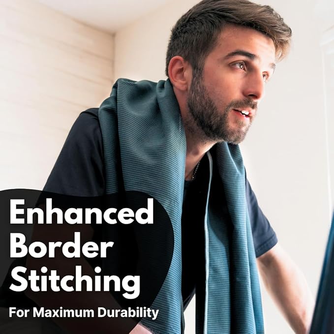 ECCOSOPHY Microfiber Beach Towel – Quick Dry Gym Towel, Highly Absorbent with Ribbed Texture, Lightweight – Ideal for Travel, Pool, Yoga, Fitness & Outdoor Adventures – 40x20 Black