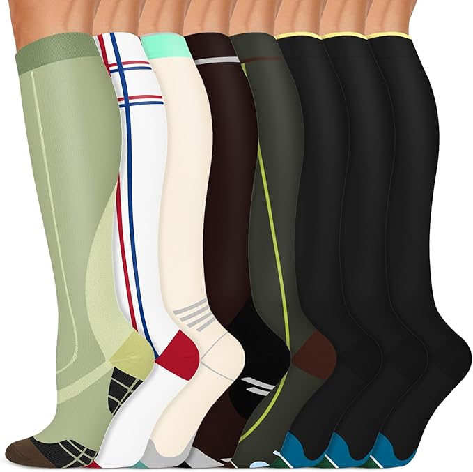 Iseasoo Copper Compression Socks (15-20 mmHg) for Men & Women - Running, Hiking, Cycling, Travel - Improves Circulation