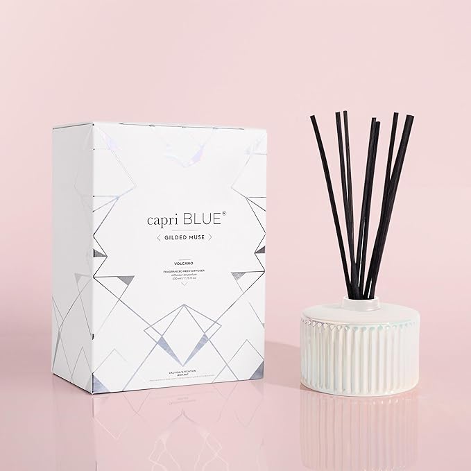 Capri Blue Muse Reed Oil Diffuser - Comes with Diffuser Sticks, Oil, and Glass Bottle - Aromatherapy Diffuser - 7.8 Fl Oz - Volcano
