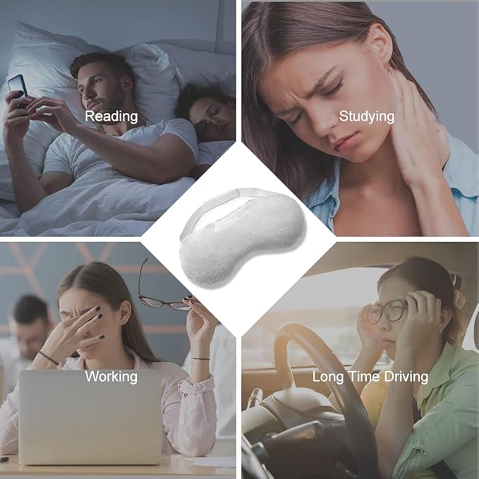 Lavender Eye Mask, Aromatherapy Weighted Eye Mask for Dry Eyes, Sleep Mask for Men Women, Hot & Cold Therapy Eye Cover for Compression Pain Relief, Eye Pillow for Puffy Eyes, Migraine, Sinus Pain-Grey