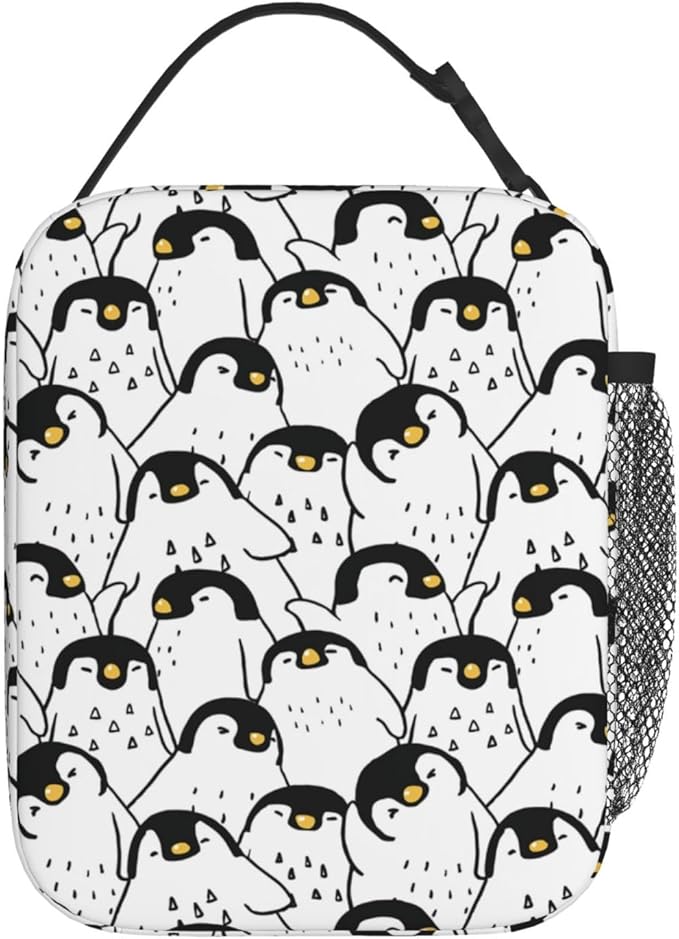 Cute Penguin Lunch Box for Adults Kids Women Men Animal Lunch Bag Cooler Tote Reusable Insulated Lunch Bag Container Gifts for Office Picnic Travel Work School