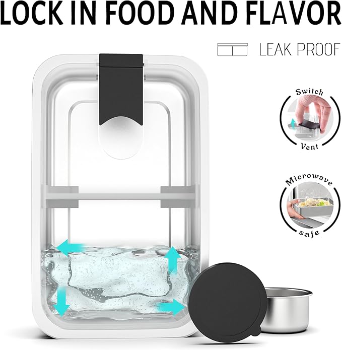 Stainless Steel Bento Lunch Box Set for Adult - 42oz Leak-Proof Bento Lunch Box Container with Thermo, Insulated Bag for Work Travel Dining Out