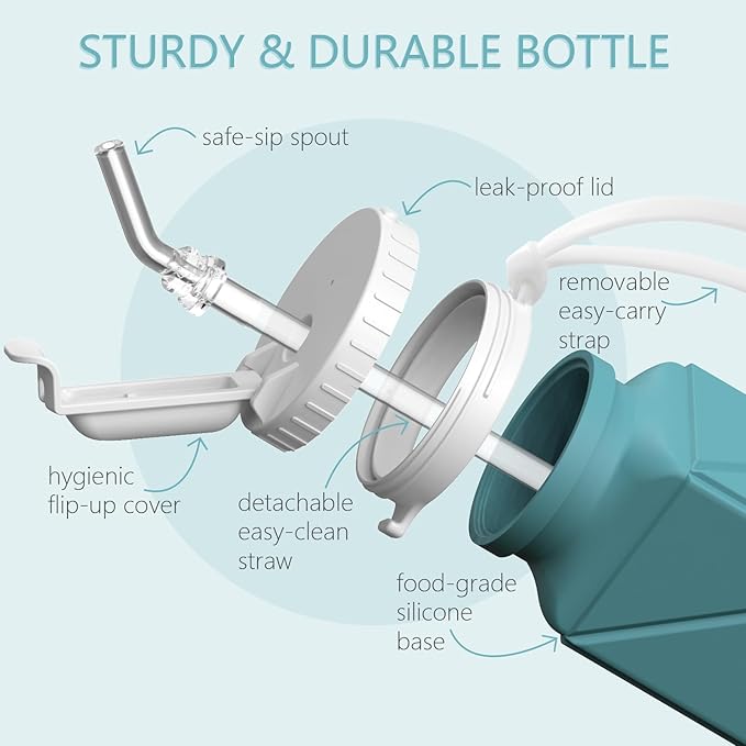 Collapsible Water Bottles 20.6oz 2 Pack, Silicone Foldable Portable Travel Water Bottle, Lightweight Reusable Leakproof for Travel Camping Hiking Cycling Yoga Sports Outdoor (Black+Blue)