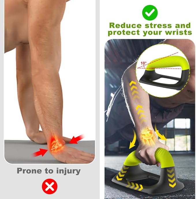 Push Up Bars – Ergonomic Pushup Handles for Floor Strength Training, Non-Slip Push-Up Stands with Soft Grip, Pushups Bars for Home Gym Workout