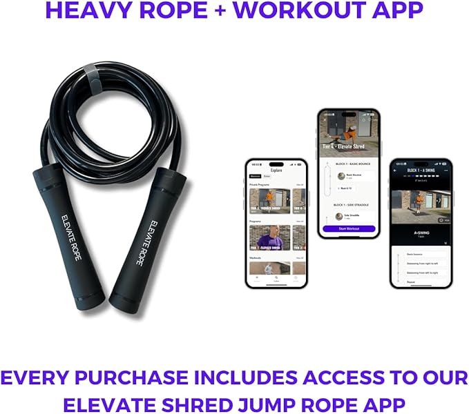 Elevate Gravity Heavy Rope - 3m, 10mm PVC - Boost Muscle, Cardio & Strength - Smooth Bearings - Ideal Indoor/Outdoor & Weight Loss.