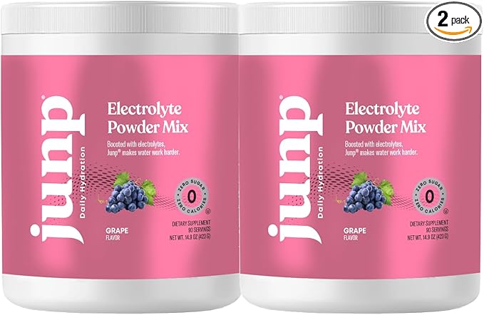 JUNP Electrolytes Powder No Sugar No Carbs – Vine Ripened Grape Infused Drink Mix - Potassium & Salt Electrolyte Hydration Powder Zero Calorie Sugar Free Electrolyte Powder,180 Servings