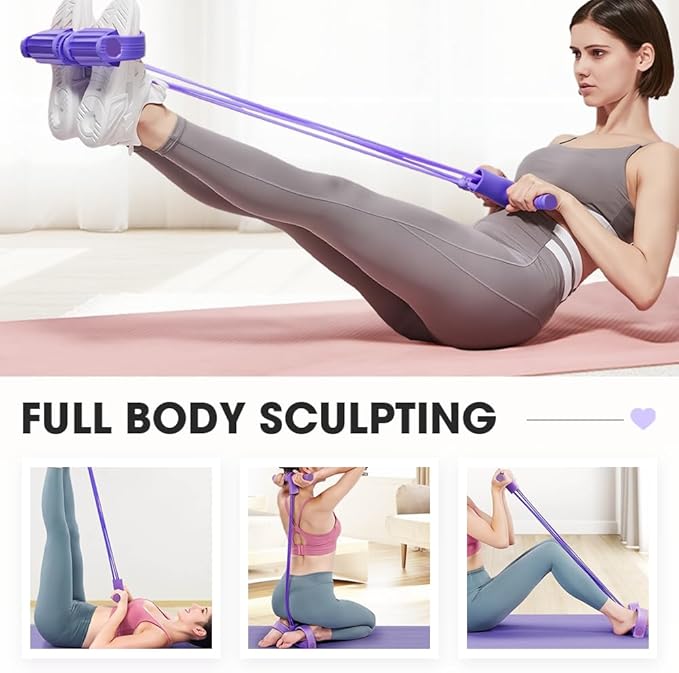 21 Fitness Resistance Bands-4 Tube Pedal, Stretch Bands for Exercise Sit Up Exercise Equipment Slimming, Stretching Bands, Leg Stretching Slimming Training, Stretching Workout Fitness Bands