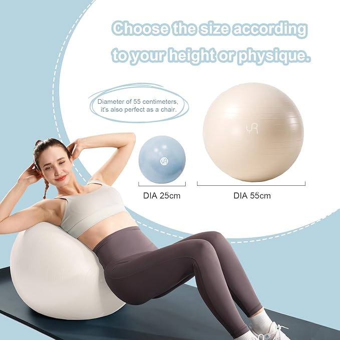 Exercise Ball for Workouts, Anti-Burst and Slip Resistant Yoga Ball for Gym Fitness and Physical Therapy