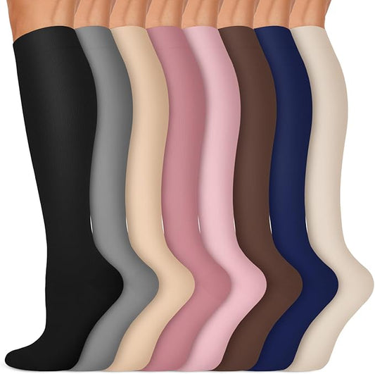 Iseasoo Copper Compression Socks (15-20 mmHg) for Men & Women - Running, Hiking, Cycling, Travel - Improves Circulation