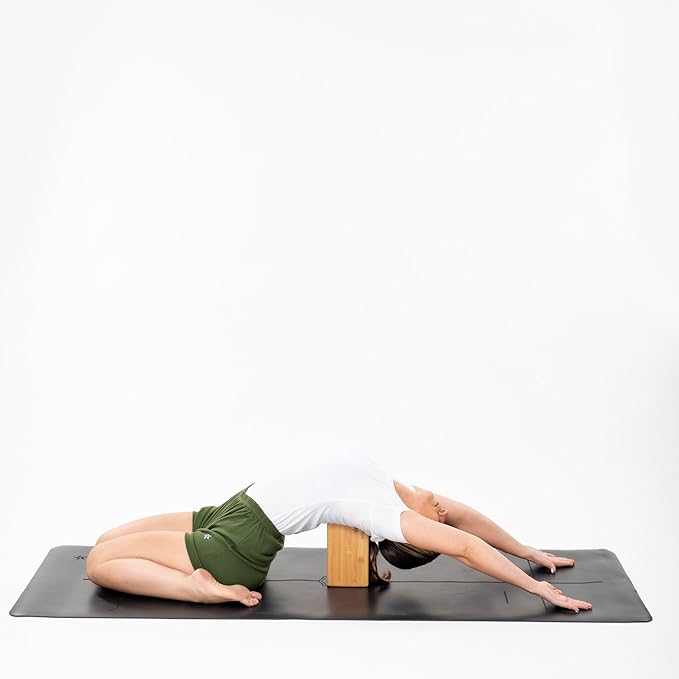 Yoga Block Bamboo - Large Wooden Block for Yoga, Pune Iyengar Yoga Block, Eco-Friendly Bamboo, Non-Slip Support for Yoga Postures - Yogikuti