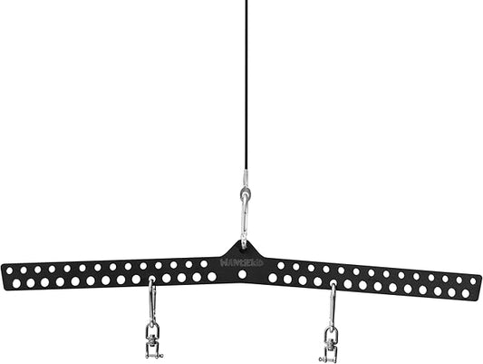 Multi-Grip LAT Pull Down Bar Hardened Powder-Coated Finish, 360° Rotating Stainless Steel Adapter, Neutral & Wide Grip Spreader Bar for Pulley System Gym & Cable Machines