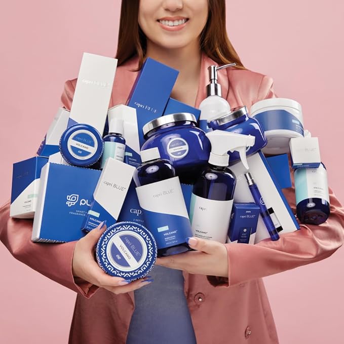 Capri Blue Volcano Reed Diffuser Set - Includes Reed Diffuser Sticks, Fragrance Oil, and Glass Bottle - Luxury Scented Room Freshener - White (8 fl oz)