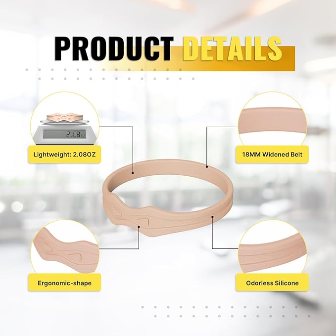 Fitgeno Knee Strap Patella Support: Knee Band for Patellar Tendon Pain Relief - Knee Brace for Tendonitis Jumpers Running Sports Basketball Men Women 2 Packs (Beige)