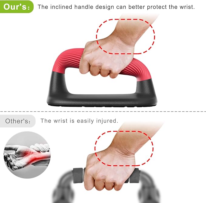 Kipika Push Up Bars, Pushup Stands, Anti-Slip Soft Plastic Push Up Handles, Bottom Anti-Slip Pad, Strength Training Equipment, Perfect for Floor Workout Exercise