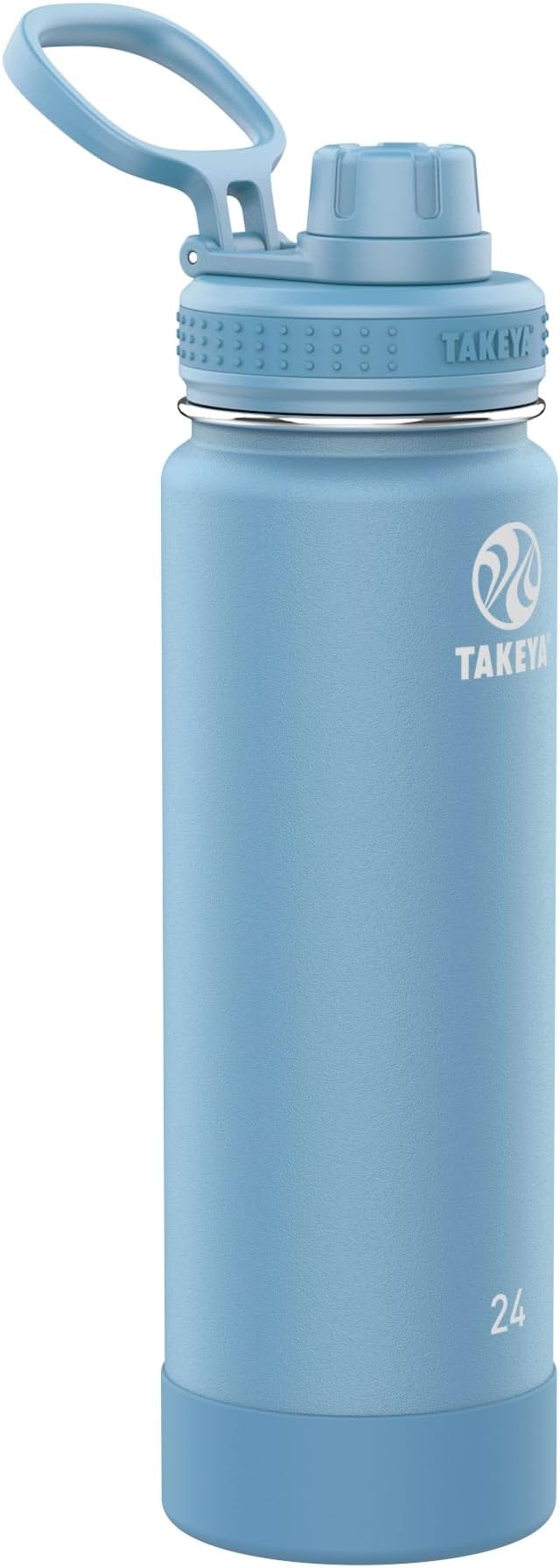 Takeya Actives Water Bottle with Spout Lid - Bottle with Double Stainless Steel Insulation - Dishwasher Safe & BPA-Free - Bottle with Spout Lid & Removable Bumper - 24 oz, Bluestone