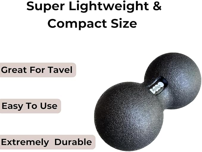 Rollga Peanut - The Better Peanut Ball Roller for Deep Tissue Massage, Mobility, Physical Therapy, Double Lacrosse Ball Massage, Back Pain, Myofascial Release, Muscle Knots, Suboccipital, & Acupoint